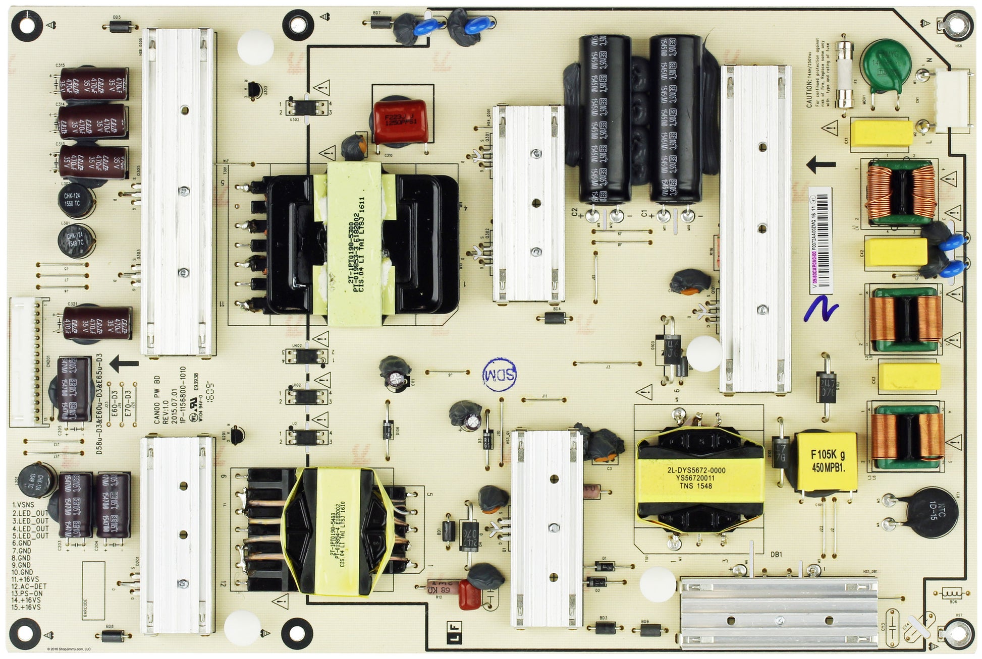 Vizio 09-60CAP0A0-00 Power Supply for E65u-D3 E60u-D3  