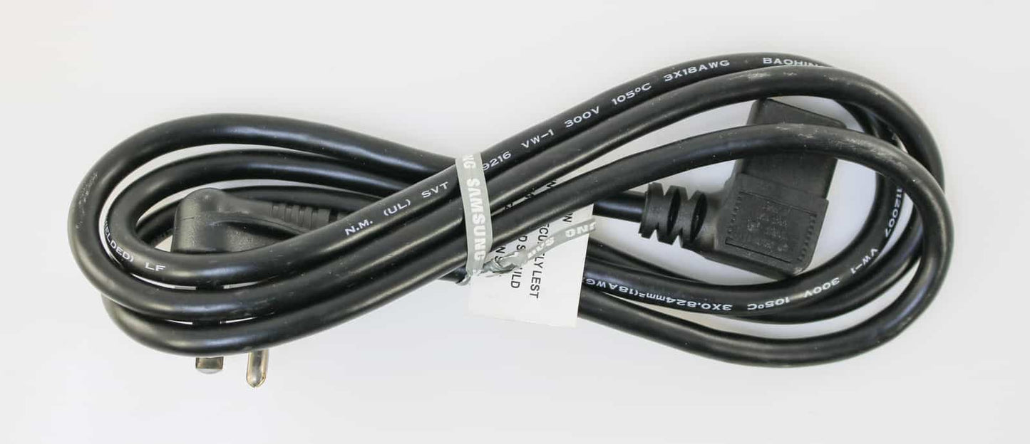 SAMSUNG TV Power Cord 2 Prong Flush Angled 3903-000599  