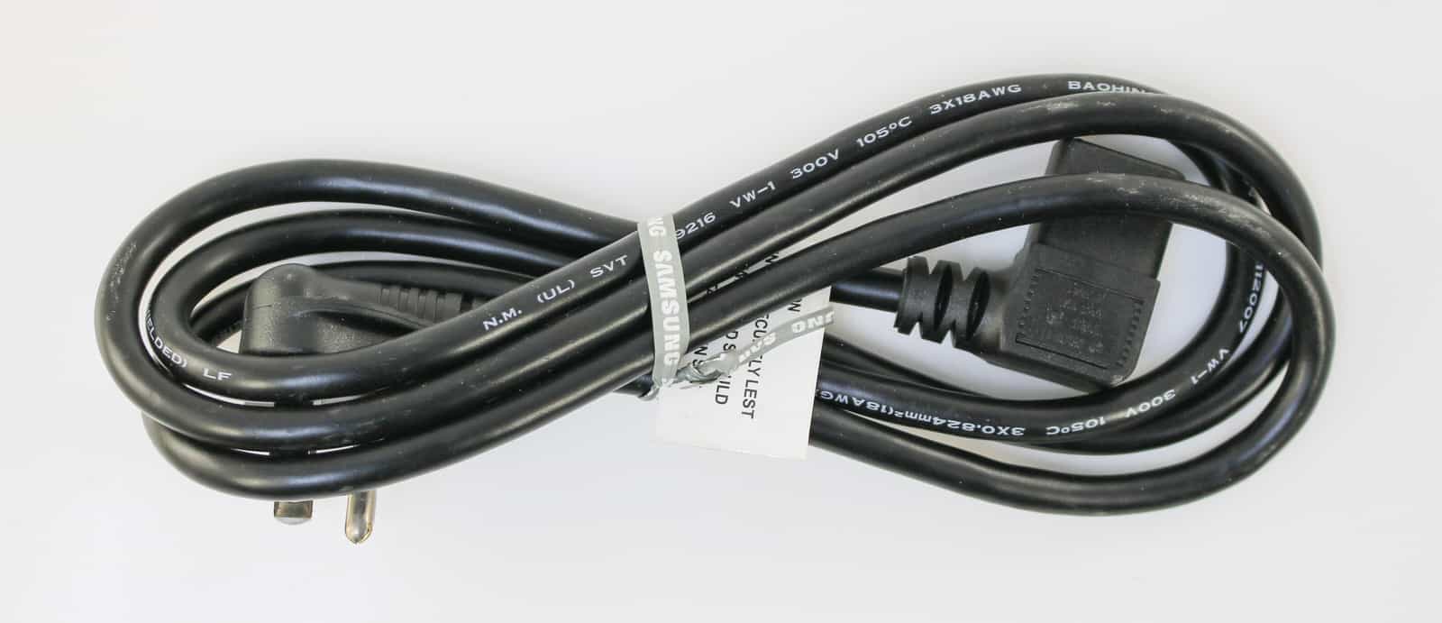 SAMSUNG TV Power Cord 2 Prong Flush Angled 3903-000599  