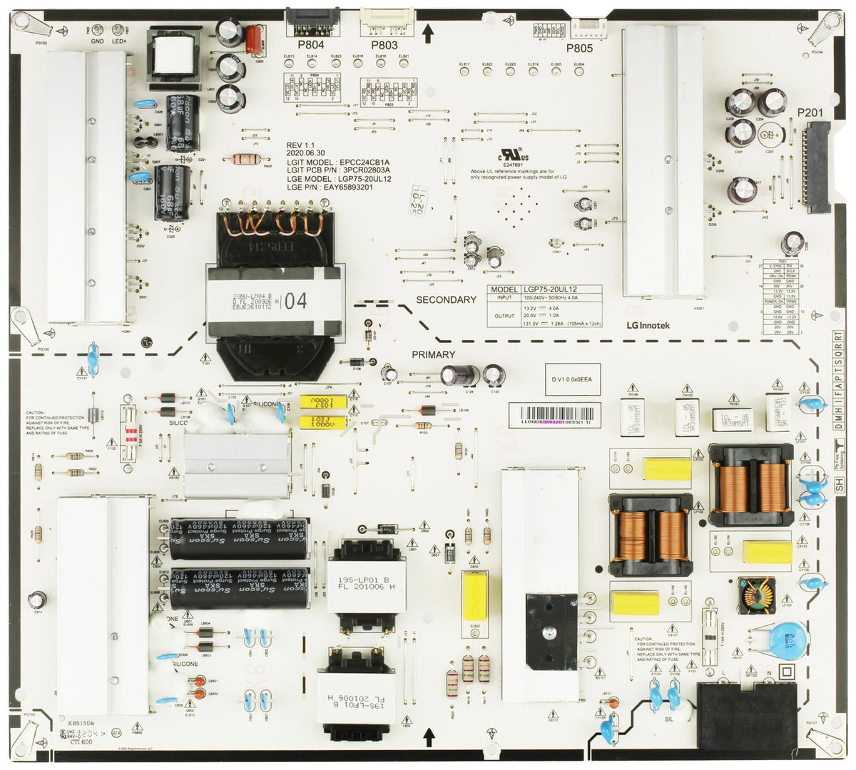 EAY65893201 LG Power Supply for 75NANO80UPA | LGP75-20UL12