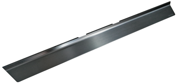a metal bar with black rubber