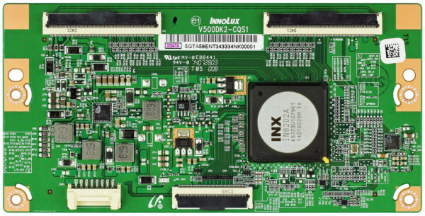 a green circuit board with many small chips