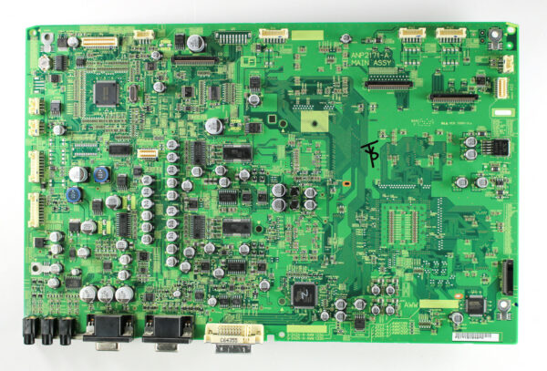 a green circuit board with many small chips