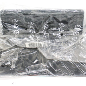 a plastic bag with a black computer keyboard