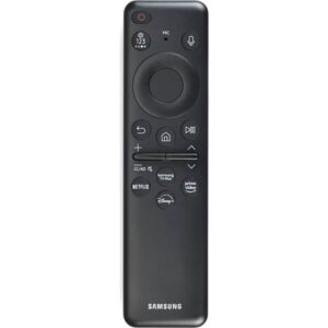 a black remote control with buttons