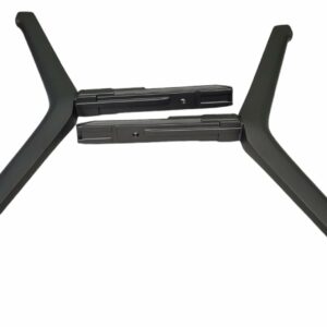 a black stand with black legs